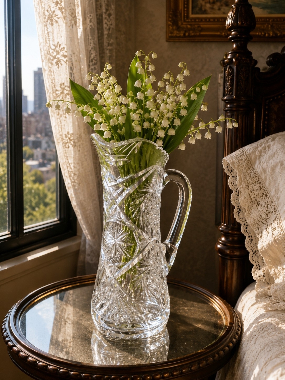 Vintage 1915 American Brillant Cut Lead Crystal Pitcher/ Vase   Incredibe Detail